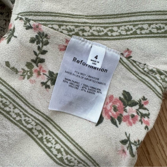 Reformation Cera Puff Sleeve Long Sleeve Top Size 4 - Picture 9 of 9